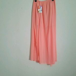 Lily White "melon"  chiffon maxi skirt NWT